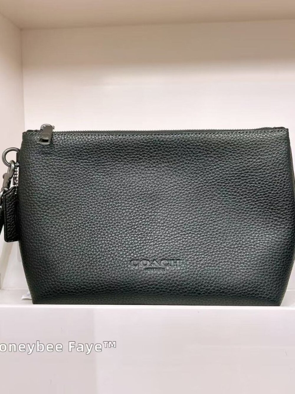Coach MEN'S Pouch CCF33 pebbled leather/Gunmetal/Black